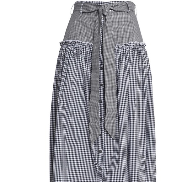 Nicolas gingham midi skirt with belt US2/ AU6 - Picture 3 of 4